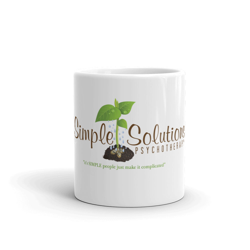 Simple Solutions Logo White glossy mug