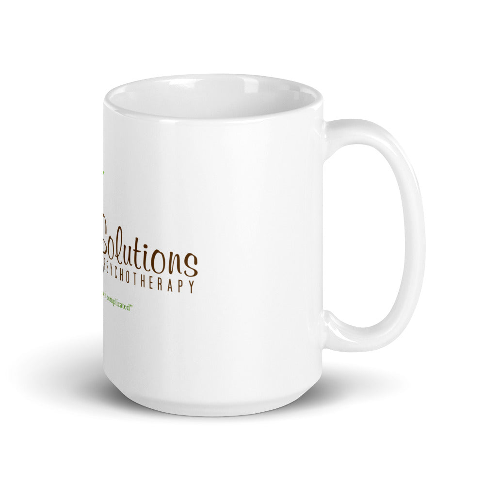 Simple Solutions Logo White glossy mug