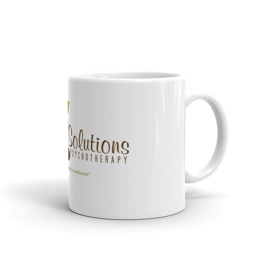 Simple Solutions Logo White glossy mug