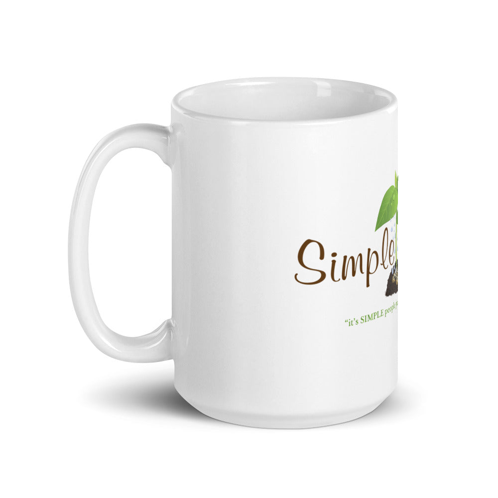 Simple Solutions Logo White glossy mug